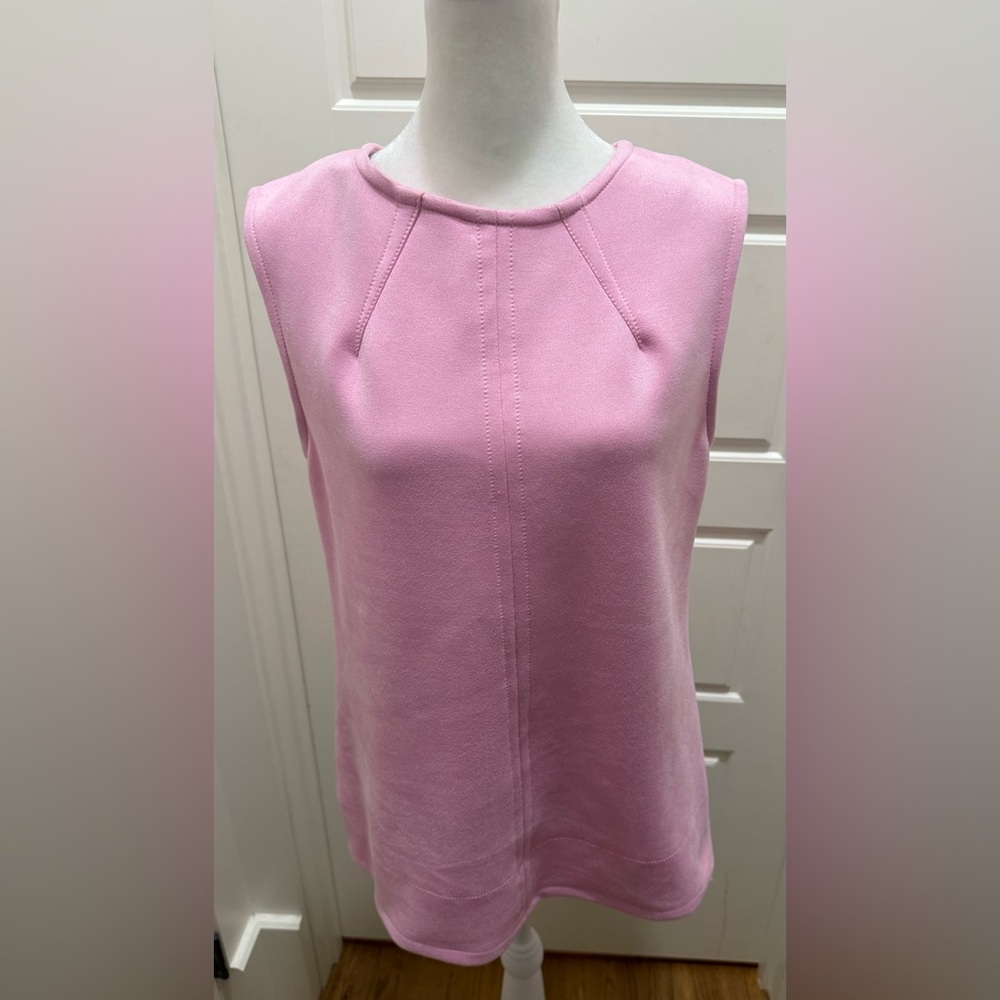 NWT. Jude Connally. Briana Pink Faux Suede Top. Size Medium.